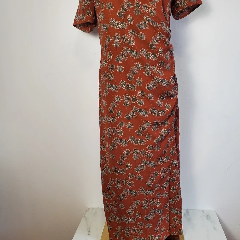 Floral Midi Dress in Brown - Picture 3 of 9